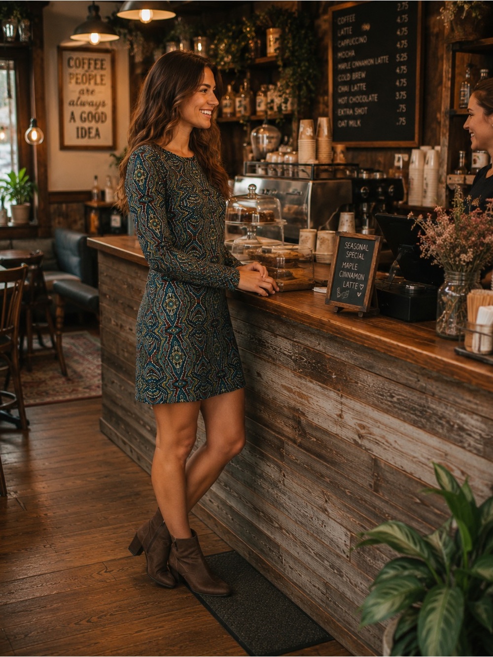 Prana Cece Long Sleeved Shift Dress, L. - Picture 2 of 13
